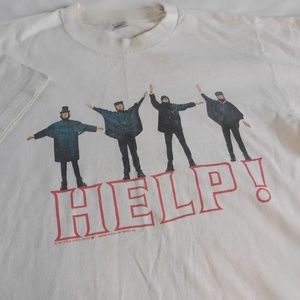 Vintage HELP! Beatles White T-Shirt